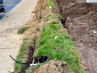 Buried irrigation pipes
