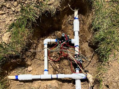exposed simple irrigation manifold