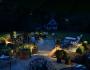 Landscape lighting project at night