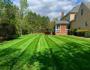 Freshly cut, plush turf yard