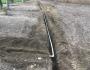 Irrigation trench in dry soil